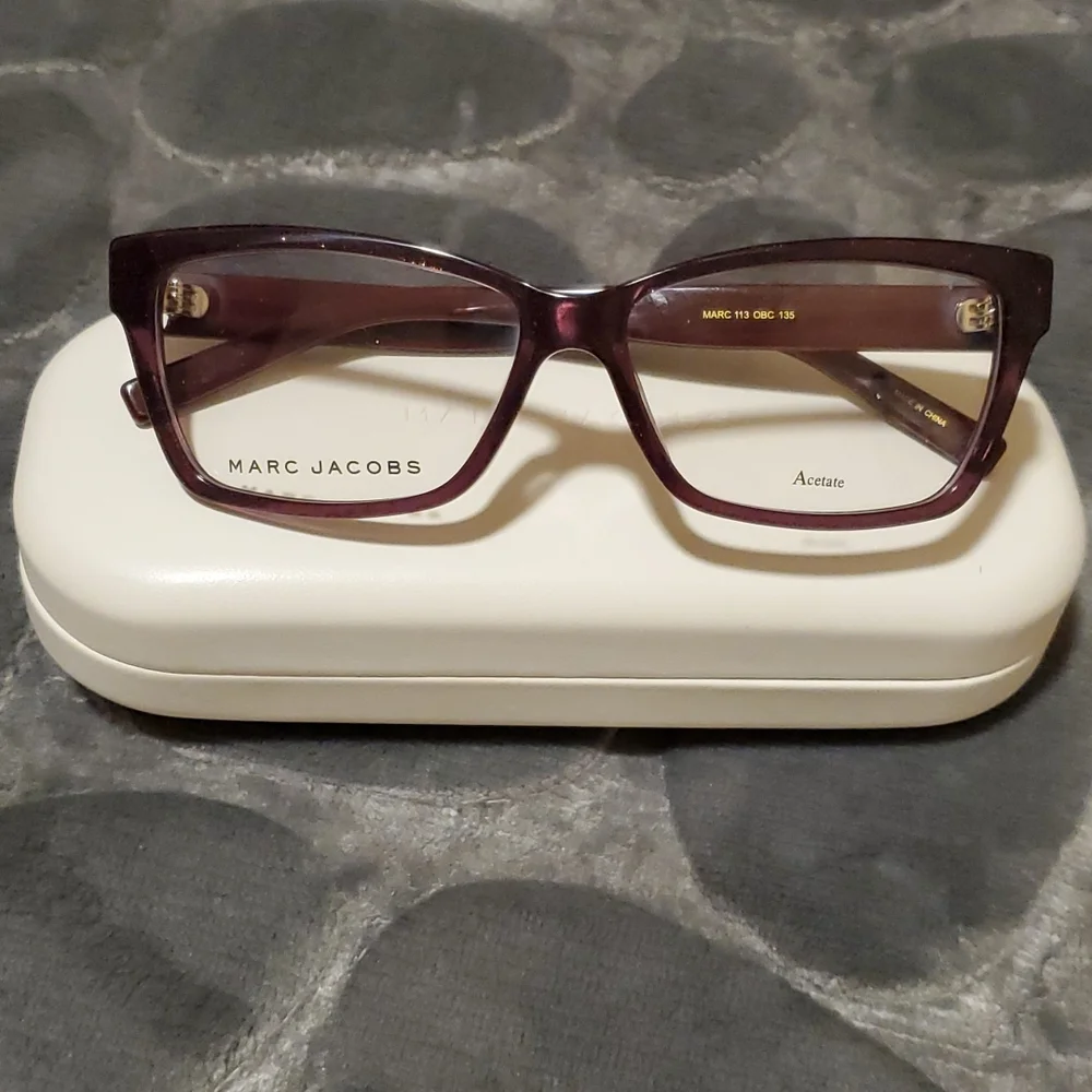 Marc Jacobs 55 mm‎ women's violet glitter eyeglasses frames